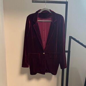 Velvet Burgundy Blazer
